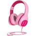 KVIDIO Kids Headphones with Mic, Foldable Wired Child Headphones with Safe Volume Limited 85dB/94dB and HD Sound Sharing Fundtion, Durable Pink Headsets for Girls,iPad,PC,Cellphone,Online Class