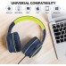 RORSOU R10 On-Ear Headphones with Microphone, Lightweight Folding Stereo Bass Headphones with 1.5M No-Tangle Cord, Portable Wired Headphones for Smartphone Tablet Computer MP3 / 4 (Black)