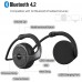 Small Bluetooth Headphones Wrap Around Head - Sports Wireless Headset with Built in Microphone and Crystal-Clear Sound, Foldable and Carried in The Purse, and 12-Hour Battery Life, Blue