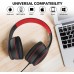 RORSOU R10 On-Ear Headphones with Microphone, Lightweight Folding Stereo Bass Headphones with 1.5M No-Tangle Cord, Portable Wired Headphones for Smartphone Tablet Computer MP3 / 4 (Black)